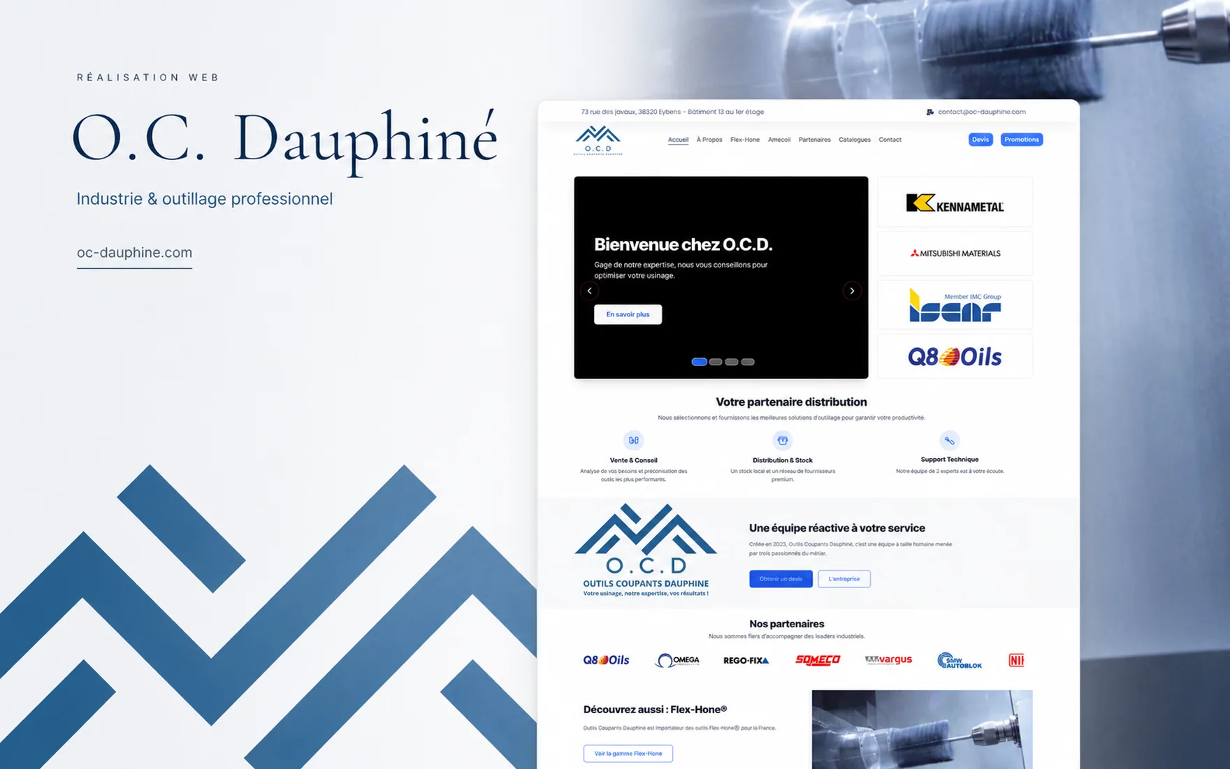 Aperçu du site Outils Coupants Dauphiné réalisé par Partner In Design