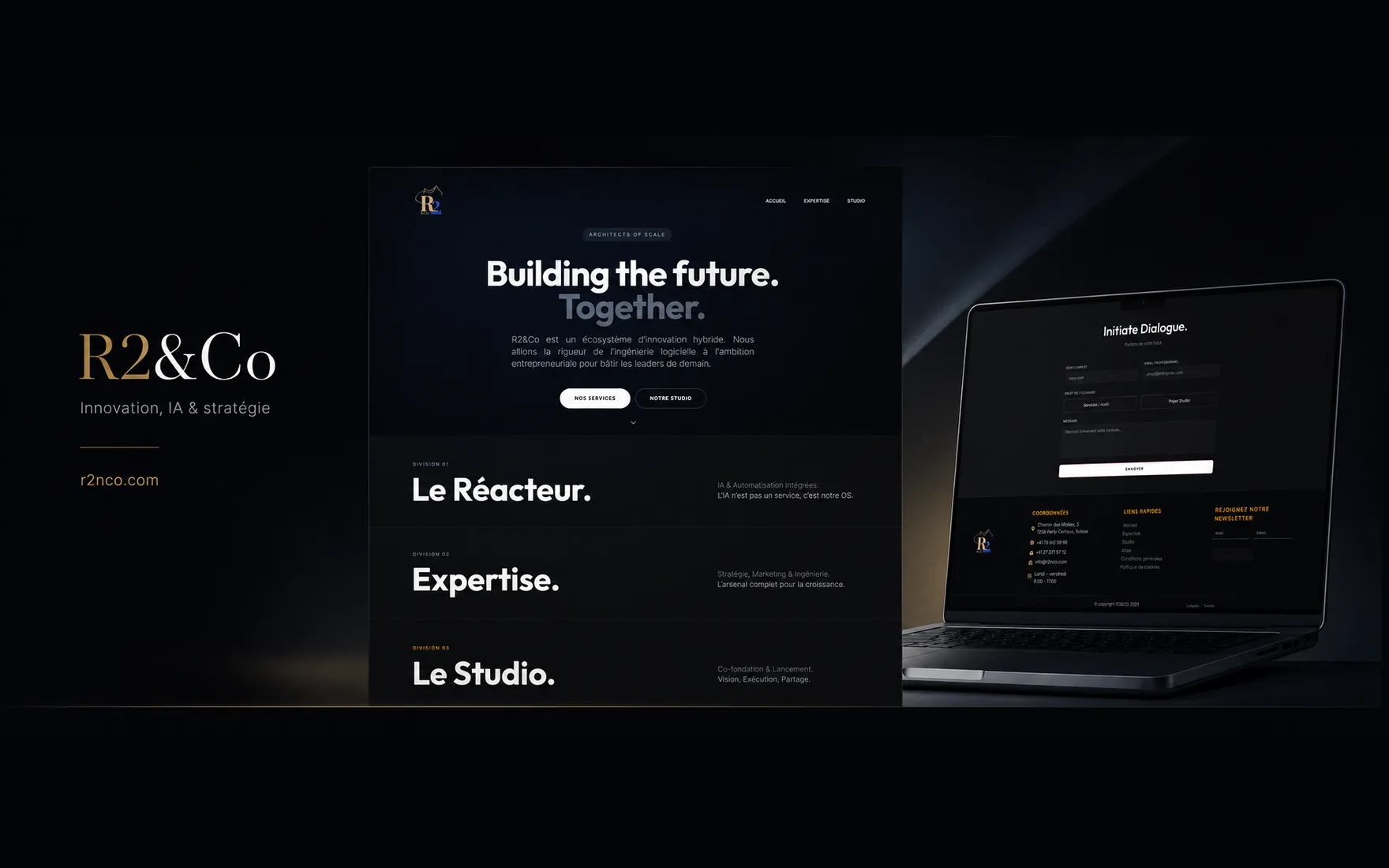 Aperçu du site R2&Co réalisé par Partner In Design